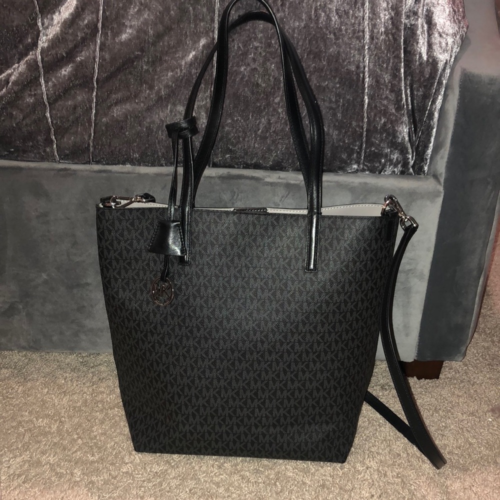 Large MK black/grey Haley Tote